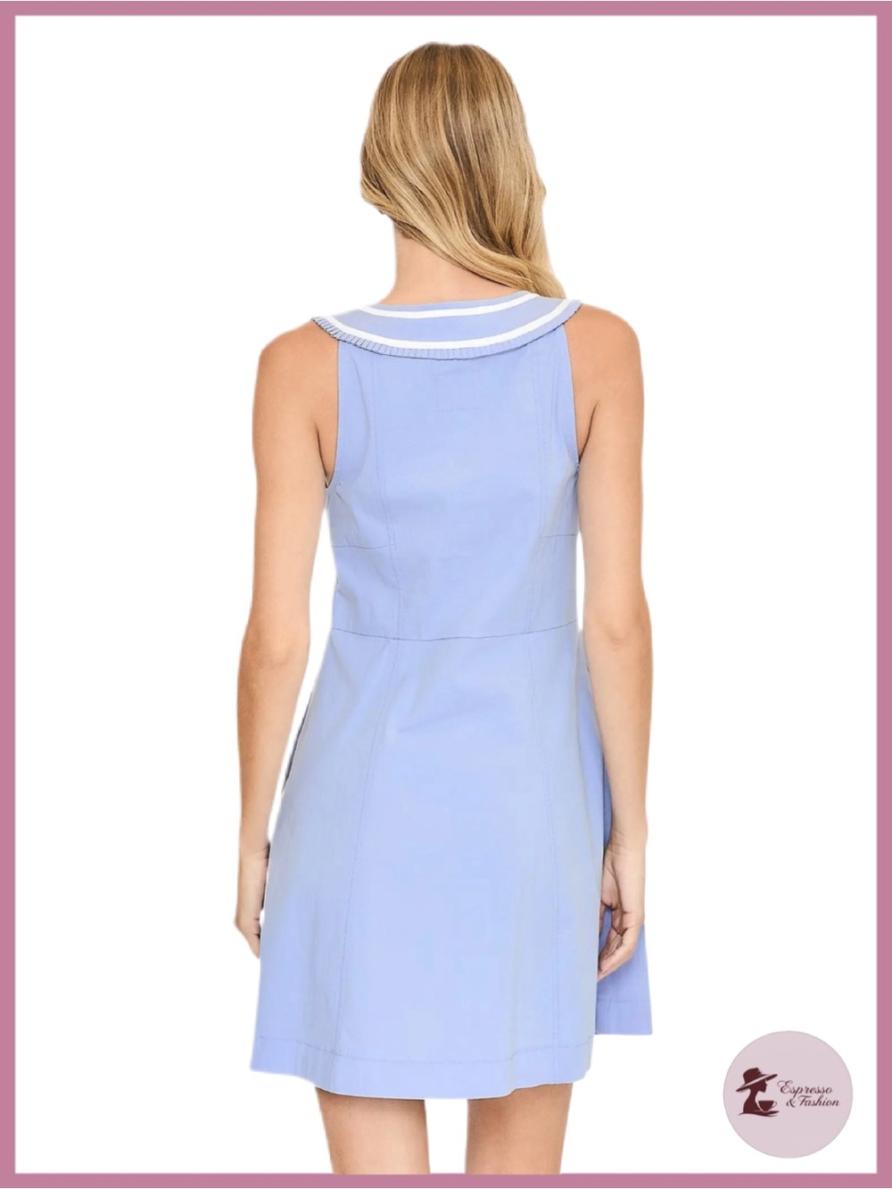 NWT Sailor Style Contrast Binding Mini Dress - Small - Picture 3 of 10